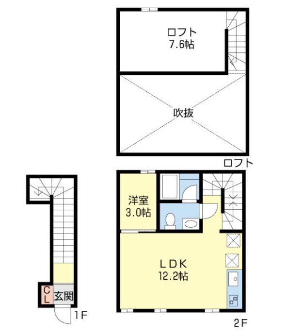 名古屋市昭和区緑町のアパートの間取り