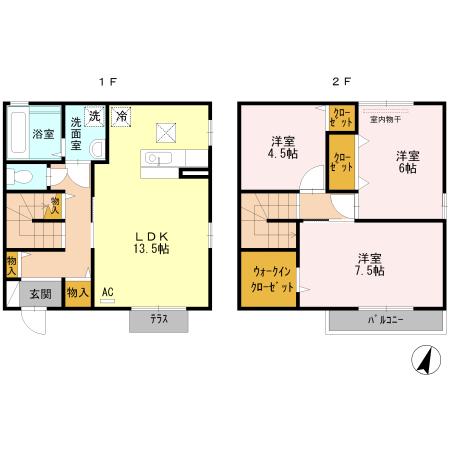 福山市今津町のアパートの間取り