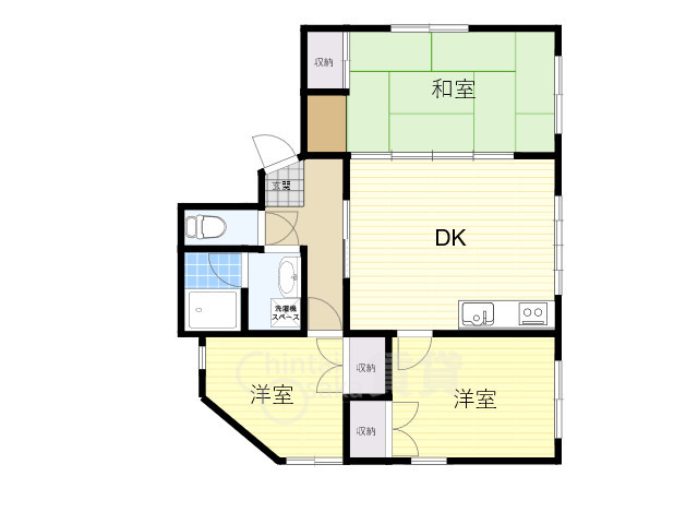 箕面市牧落のアパートの間取り