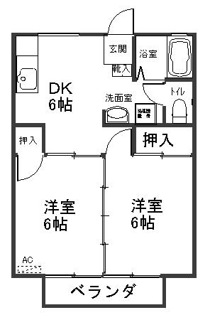 泉ヶ丘ハイツ　Ｃの間取り