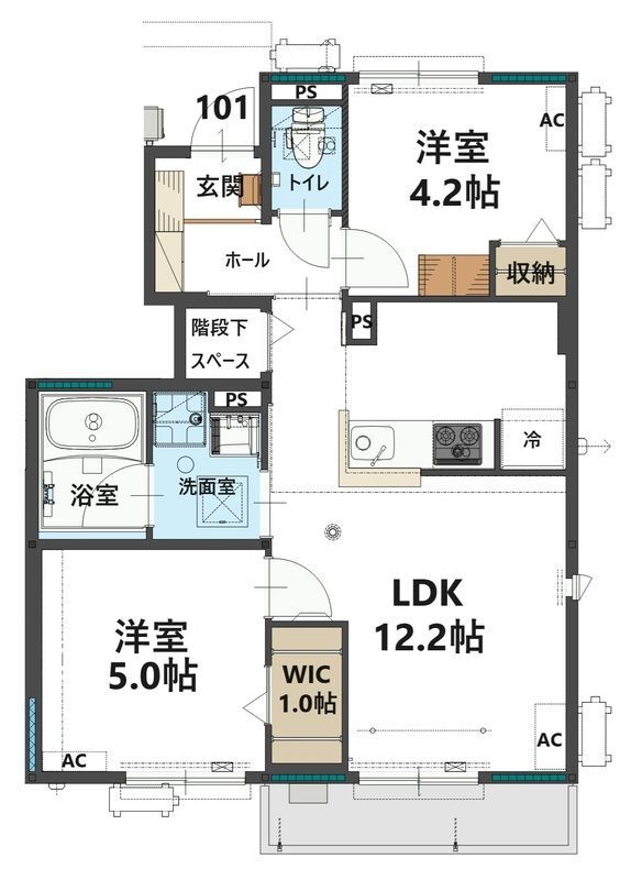 鶴ヶ島市大字太田ヶ谷のアパートの間取り