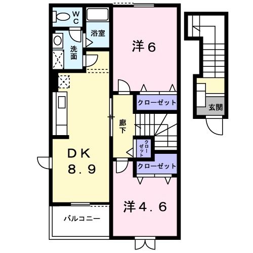 スウィート　ボヌール　Ａの間取り