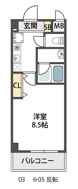 尼崎市長洲本通のマンションの間取り