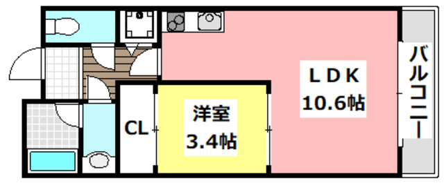 箕面市彩都粟生南のマンションの間取り