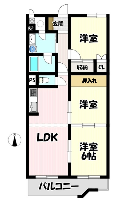 名古屋市港区港栄のマンションの間取り