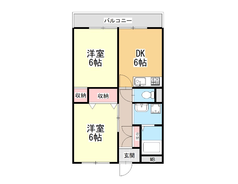 葛城市尺土のマンションの間取り