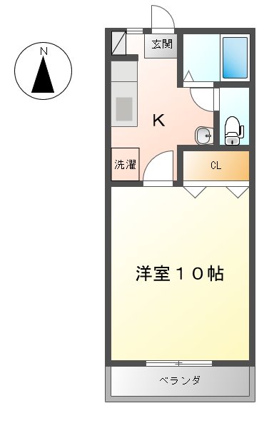 福島市伏拝のアパートの間取り