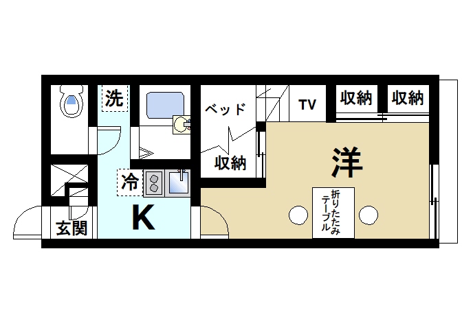 木津川市木津のアパートの間取り