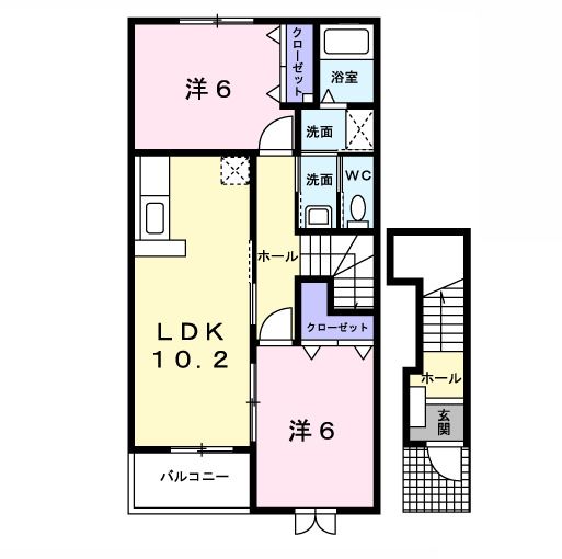 千葉県印旛郡酒々井町柏木（アパート）の賃貸物件の間取り