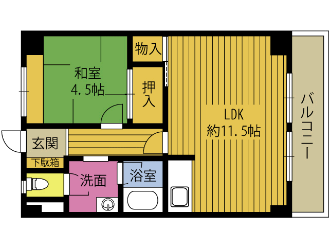 サンハイツ大手町２０１号の間取り