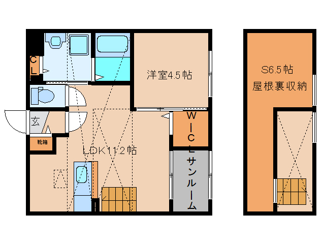 大和高田市大字神楽のアパートの間取り