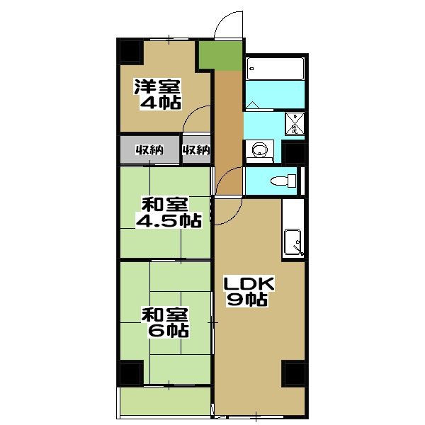 京都市右京区嵯峨野千代ノ道町のマンションの間取り