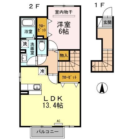 坂出市林田町のアパートの間取り