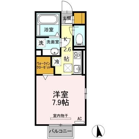 羽島郡岐南町八剣のアパートの間取り