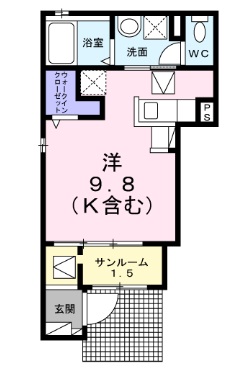 姫路市八代本町のアパートの間取り