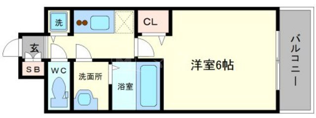 【大阪市中央区松屋町のマンションの間取り】