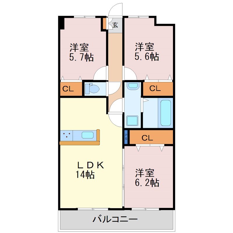 【ヴィラージュエクセランの間取り】