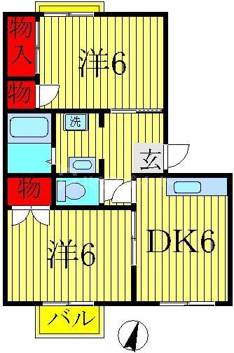 関川ハイツＢの間取り