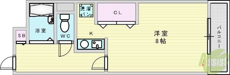 箕面市西小路のマンションの間取り