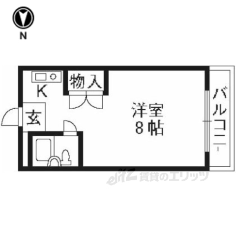 城陽市寺田のマンションの間取り