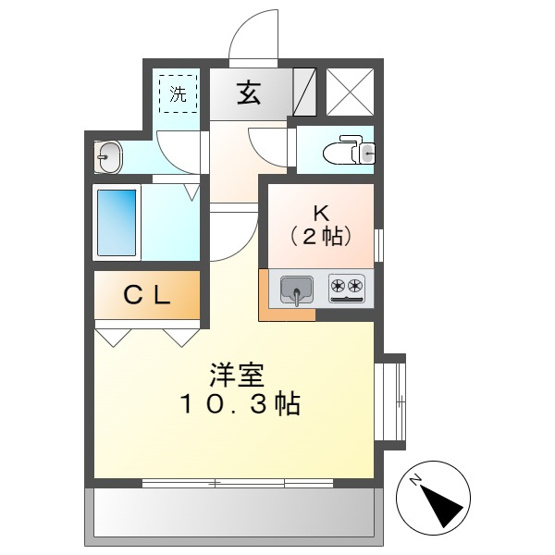 倉敷市幸町のマンションの間取り