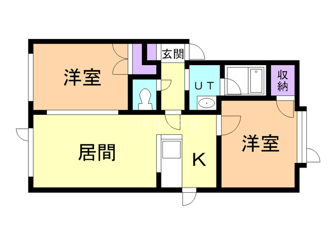 釧路市愛国東のアパートの間取り