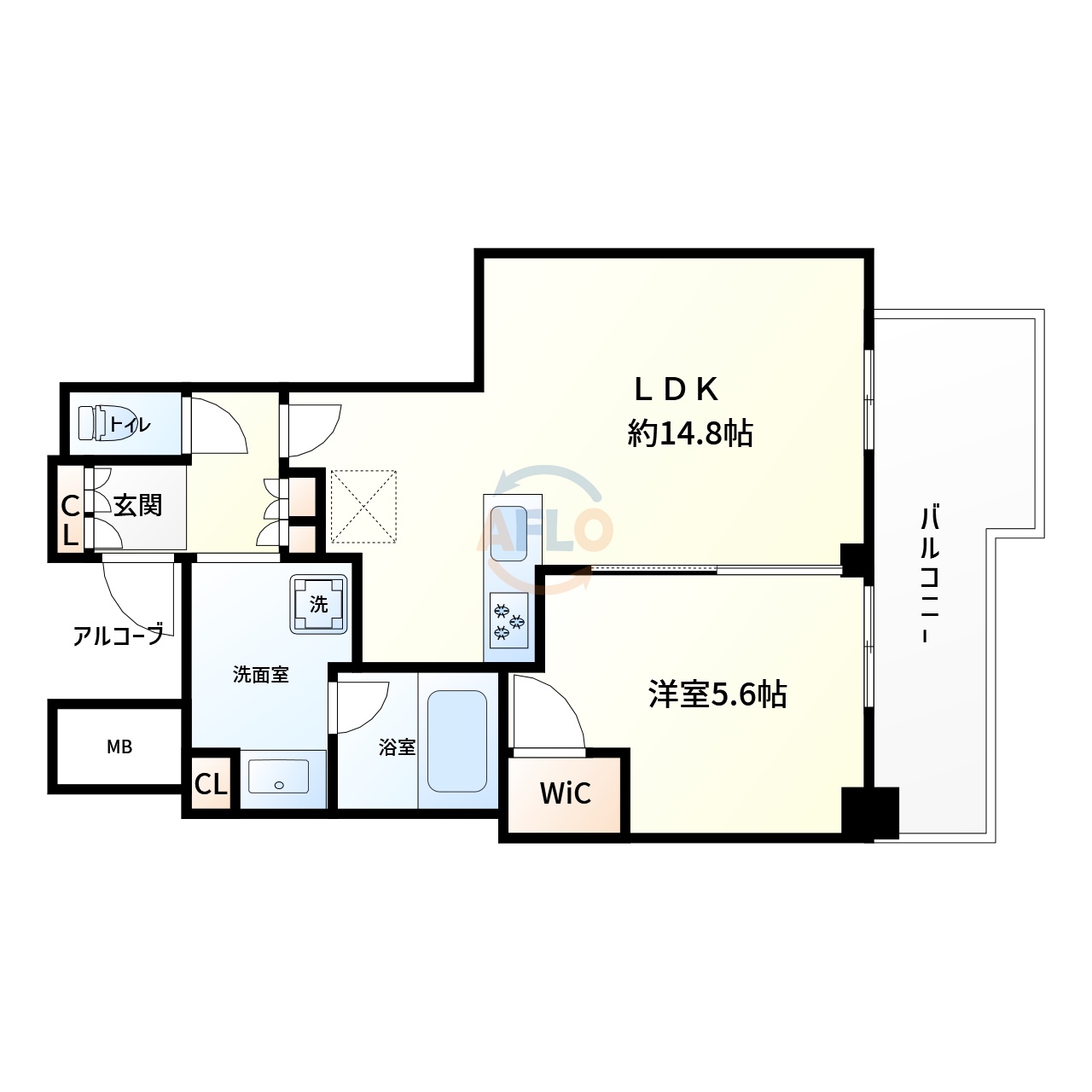 【シエリアタワー大阪堀江の間取り】