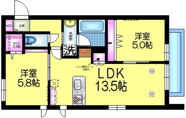 （仮称）稲毛区緑町メゾンの間取り