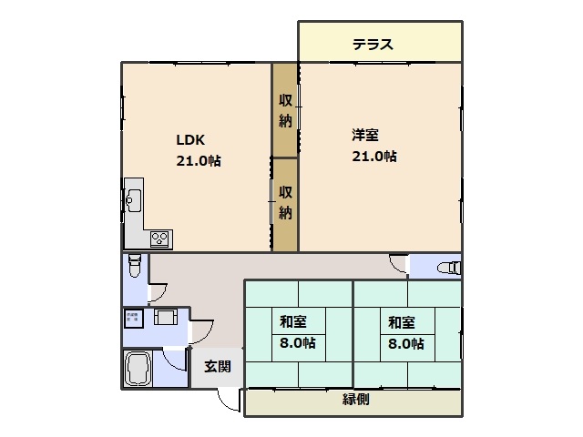 BAUHAUS舟入中町2の間取り