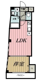 千葉市中央区長洲のマンションの間取り