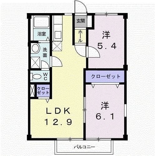 龍ケ崎市川原代町のアパートの間取り