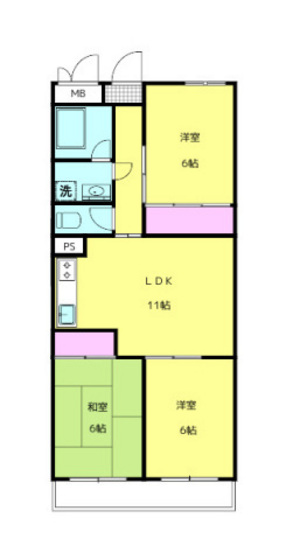 廿日市市宮島口西のマンションの間取り