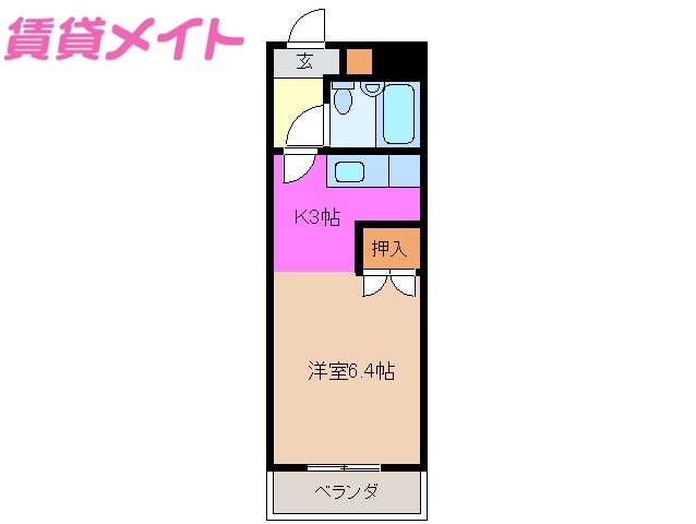 四日市市下海老町のマンションの間取り