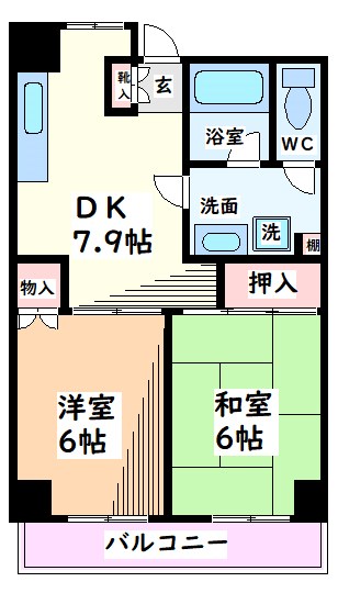 立川市幸町のマンションの間取り