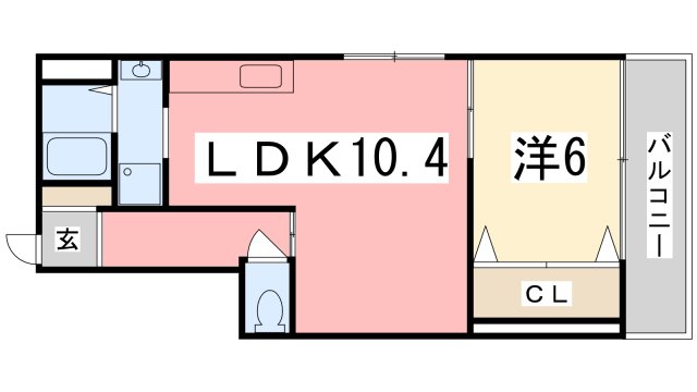 姫路市伊伝居のマンションの間取り