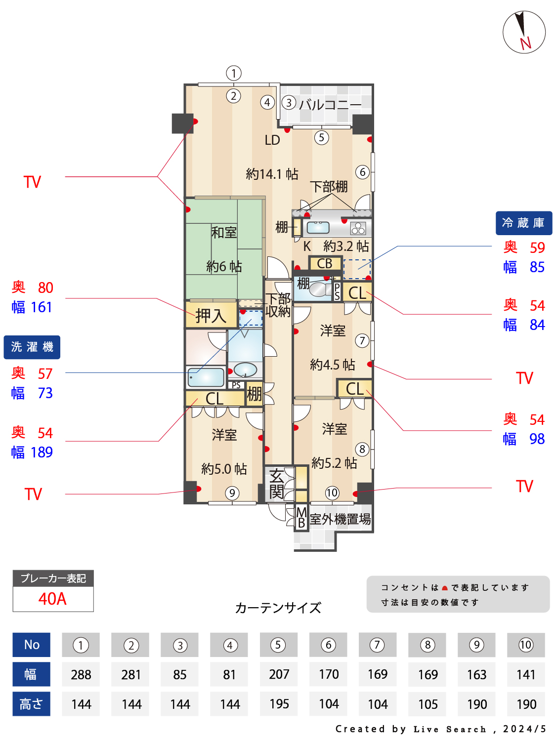 パームス西戸山の間取り