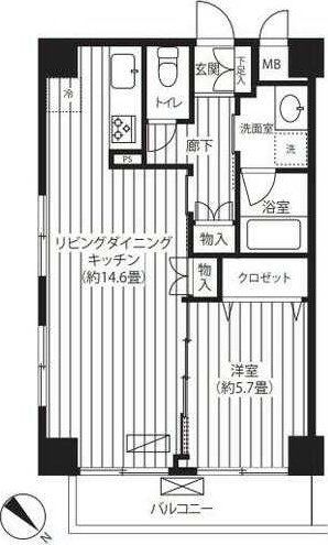 板橋区大山東町のマンションの間取り