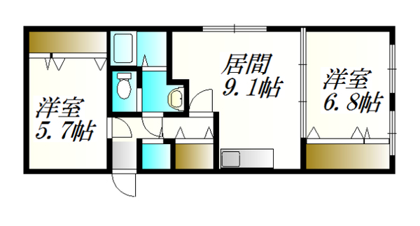 札幌市厚別区厚別中央五条のマンションの間取り