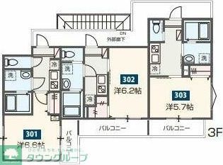 ＭＥＬＤＩＡ中河原(メルディアナカガワラ)の間取り