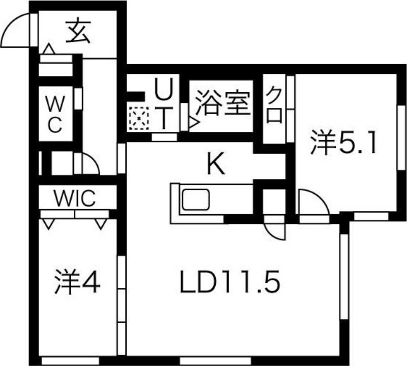 札幌市北区麻生町のマンションの間取り