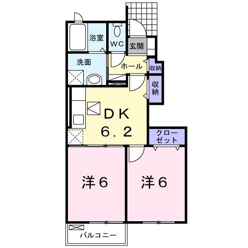 宗像市徳重のアパートの間取り