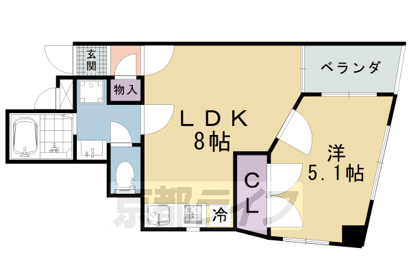 京都市山科区音羽西林のマンションの間取り