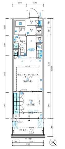 パークタワー勝どきミッドの間取り