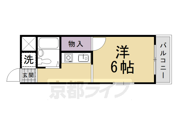 京都市伏見区深草大亀谷大山町のマンションの間取り