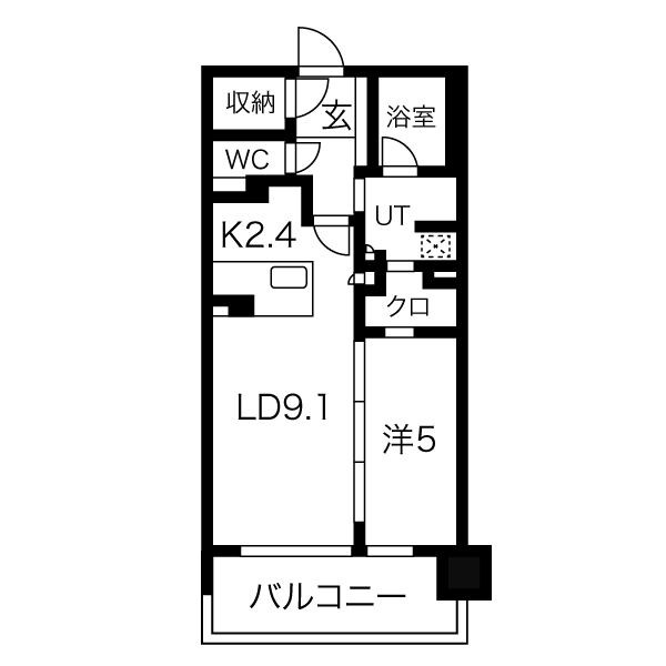 名古屋市西区那古野のマンションの間取り