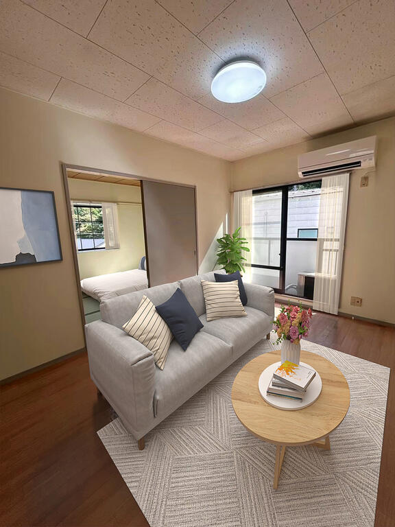 居室・リビング　縦長で色々配置しやすいＬＤＫは約１２帖