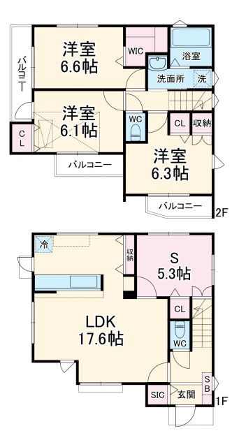 元福岡戸建の間取り写真