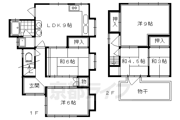 修学院千万田町貸家の間取り写真