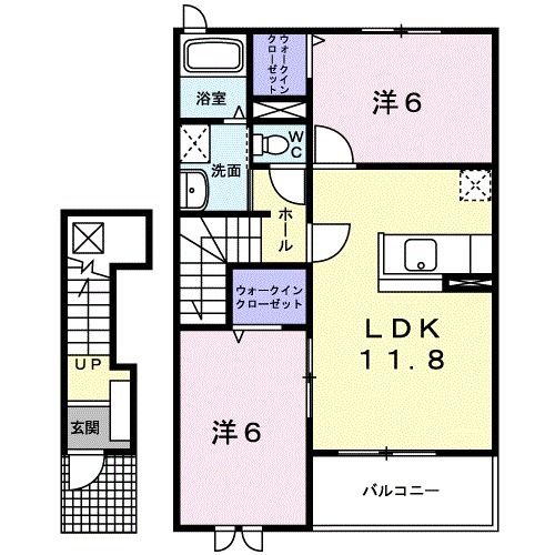 近鉄名古屋線 伊勢朝日駅 徒歩6分 2階建 築20年の間取り写真