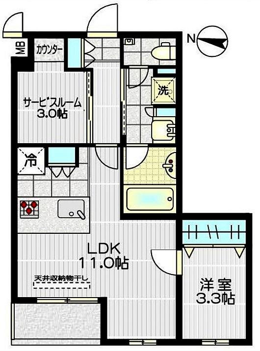 ＪＲ中央線 中野駅 徒歩11分 5階建 築4年の間取り写真